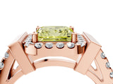 Rose gold Fancy Yellow Princess Cut Cut Halo Split Shank Prong Set Ring_4