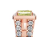 Rose gold Fancy Yellow Princess Cut Cut Halo Split Shank Prong Set Ring_5