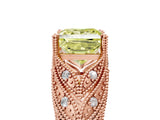 Rose gold Fancy Yellow Princess Cut Cut Milgrain Pave Diamond Engagement Ring with Four-Prong Setting_20