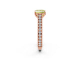 Rose gold Fancy Yellow Princess Cut Cut Pave Band Milgrain Solitaire Ring_2