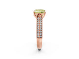 Rose gold Fancy Yellow Princess Cut Cut Pave Split Shank Engagement Ring with Four-Prong Setting_2