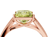Rose gold Fancy Yellow Princess Cut Cut Pave Split Shank Engagement Ring with Four-Prong Setting_4