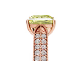 Rose gold Fancy Yellow Princess Cut Cut Pave Split Shank Engagement Ring with Four-Prong Setting_5