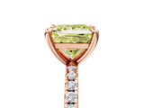 Rose gold Fancy Yellow Princess Cut Diamond Brilliant Solitaire Ring with Pavé Band and Four-Prong Setting_17