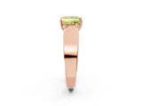 Rose gold Fancy Yellow Princess Cut Diamond Channel Set Solitaire Ring with Four-Prong Setting_14