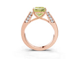 Rose gold Fancy Yellow Princess Cut Diamond Channel Set Solitaire Ring with Four-Prong Setting_15