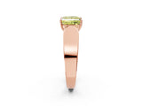 Rose gold Fancy Yellow Princess Cut Diamond Channel Set Solitaire Ring with Four-Prong Setting_26