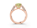 Rose gold Fancy Yellow Princess Cut Diamond Channel Set Solitaire Ring with Four-Prong Setting_27