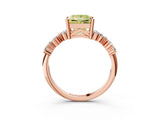 Rose gold Fancy Yellow Princess Cut Diamond Cluster Pavé Band with Four-Prong Setting_6