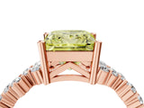 Rose gold Fancy Yellow Princess Cut Diamond Cluster Pavé Band with Four-Prong Setting_7