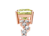 Rose gold Fancy Yellow Princess Cut Diamond Cluster Pavé Band with Four-Prong Setting_8