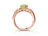 Rose gold Fancy Yellow Princess  Cut Diamond Cluster Ring with Round Accent Stones and Prong Setting on a Classic Band_32