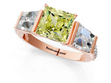 Rose gold Fancy Yellow Princess Cut Diamond Engagement Ring with Baguette Side Stones and Channel Set Band_18