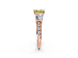 Rose gold Fancy Yellow Princess Cut Diamond Engagement Ring with Baguette Side Stones and Channel Set Band_19