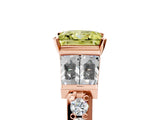 Rose gold Fancy Yellow Princess Cut Diamond Engagement Ring with Baguette Side Stones and Channel Set Band_22