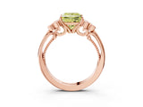 Rose gold Fancy Yellow Princess  Cut Diamond Engagement Ring with Bezel Set Round Side Stones and Prong Setting_30