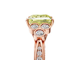Rose gold Fancy Yellow Princess  Cut Diamond Engagement Ring with Bezel Set Round Side Stones and Prong Setting_32