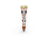 Rose gold Fancy Yellow Princess  Cut Diamond Engagement Ring with Pavé Band and Four-Prong Setting_5