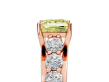 Rose gold Fancy Yellow Princess  Cut Diamond Engagement Ring with Pavé Band and Four-Prong Setting_8