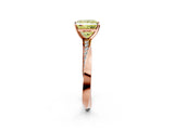 Rose gold Fancy Yellow Princess Cut Diamond Engagement Ring with Side Stone Accents and Four-Prong Setting_14