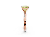Rose gold Fancy Yellow Princess Cut Diamond Engagement Ring with Side Stone Accents and Four-Prong Setting_26