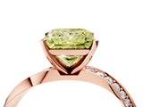 Rose gold Fancy Yellow Princess Cut Diamond Engagement Ring with Side Stone Accents and Four-Prong Setting_28
