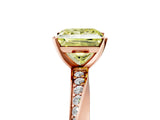 Rose gold Fancy Yellow Princess Cut Diamond Engagement Ring with Side Stone Accents and Four-Prong Setting_29