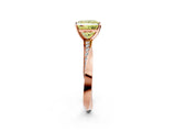 Rose gold Fancy Yellow Princess Cut Diamond Engagement Ring with Side Stone Accents and Four-Prong Setting_98