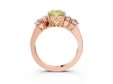 Rose gold Fancy Yellow Princess  Cut Diamond Five-Stone Prong Set White Gold Ring_20