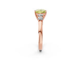 Rose gold Fancy Yellow Princess  Cut Diamond Five-Stone Prong Set White Gold Ring_31