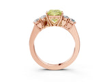 Rose gold Fancy Yellow Princess  Cut Diamond Five-Stone Prong Set White Gold Ring_32