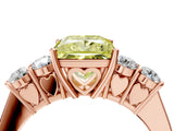 Rose gold Fancy Yellow Princess  Cut Diamond Five-Stone Prong Set White Gold Ring_33