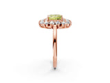 Rose gold Fancy Yellow Princess Cut Diamond Floral Double Halo Engagement Ring with Prong Setting_26