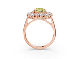 Rose gold Fancy Yellow Princess Cut Diamond Floral Double Halo Engagement Ring with Prong Setting_27