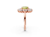 Rose gold Fancy Yellow Princess Cut Diamond Floral Double Halo Engagement Ring with Prong Setting_74