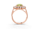 Rose gold Fancy Yellow Princess Cut Diamond Floral Double Halo Engagement Ring with Prong Setting_75