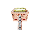 Rose gold Fancy Yellow Princess Cut Diamond Halo Engagement Ring with Pavé Band and Prong Setting_32