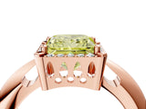 Rose gold Fancy Yellow Princess  Cut Diamond Halo Engagement Ring with Split Shank and Four-Prong Setting_33