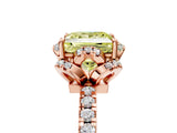 Rose gold Fancy Yellow Princess Cut Diamond Halo Pave Band with Four-Prong Setting_8