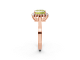 Rose gold Fancy Yellow Princess  Cut Diamond Halo Ring with Round Brilliant Halo and Solitaire Band_2