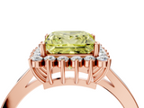 Rose gold Fancy Yellow Princess  Cut Diamond Halo Ring with Round Brilliant Halo and Solitaire Band_4