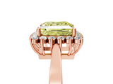 Rose gold Fancy Yellow Princess  Cut Diamond Halo Ring with Round Brilliant Halo and Solitaire Band_5