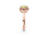 Rose gold Fancy Yellow Princess  Cut Diamond Halo Ring with Solitaire Band and Prong Setting_32