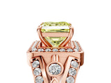 Rose gold Fancy Yellow Princess Cut Diamond Halo Ring with Split Shank and Bezel Accents and Four-Prong Setting_5