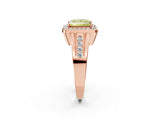Rose gold Fancy Yellow Princess Cut Diamond Halo Ring with Split Shank and Bezel Accents and Prong Setting_2