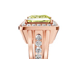 Rose gold Fancy Yellow Princess Cut Diamond Halo Ring with Split Shank and Bezel Accents and Prong Setting_5
