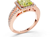 Rose gold Fancy Yellow Princess Cut Diamond Halo Split Shank Engagement Ring_39