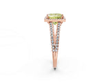 Rose gold Fancy Yellow Princess Cut Diamond Halo Split Shank Engagement Ring_41