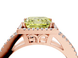 Rose gold Fancy Yellow Princess Cut Diamond Halo Split Shank Engagement Ring_43