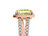 Rose gold Fancy Yellow Princess Cut Diamond Halo Split Shank Engagement Ring_44